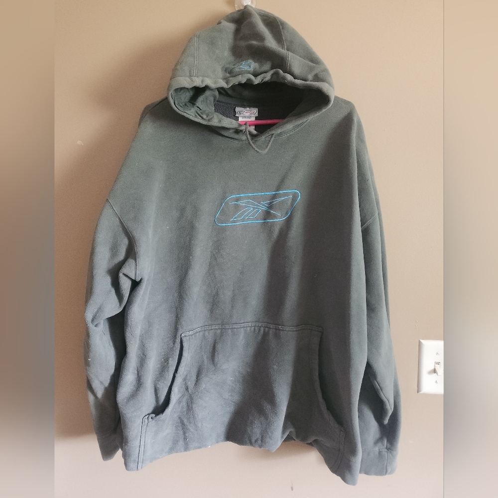 Reebok Gray Hoodie with Blue Logo